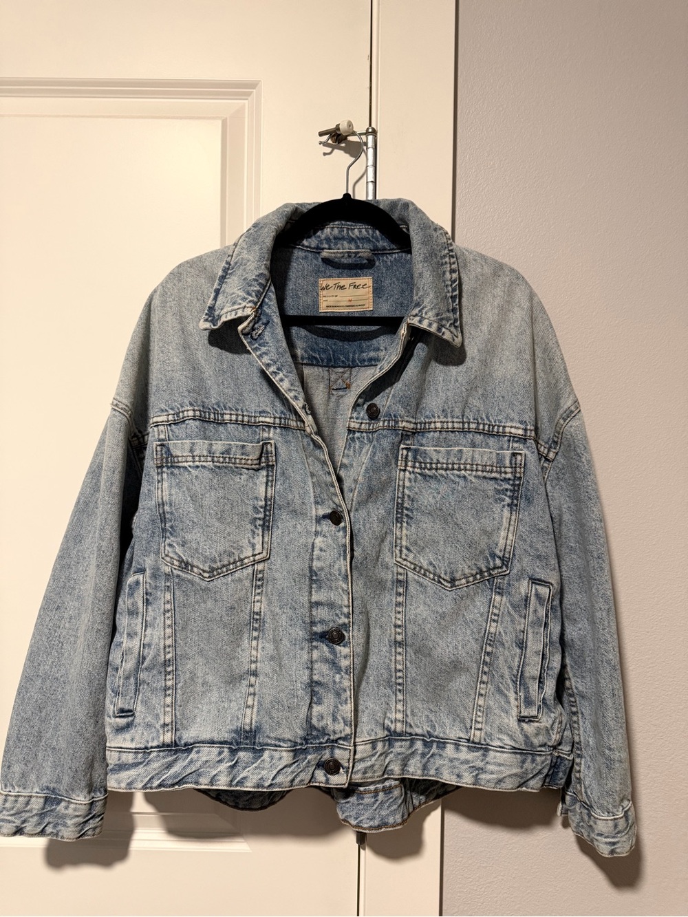 Free People Light Blue Washed Denim Jacket